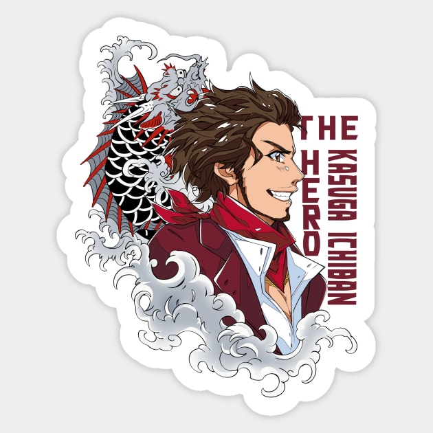 The hero - Ichiban Kasuga Sticker by sarahchibi